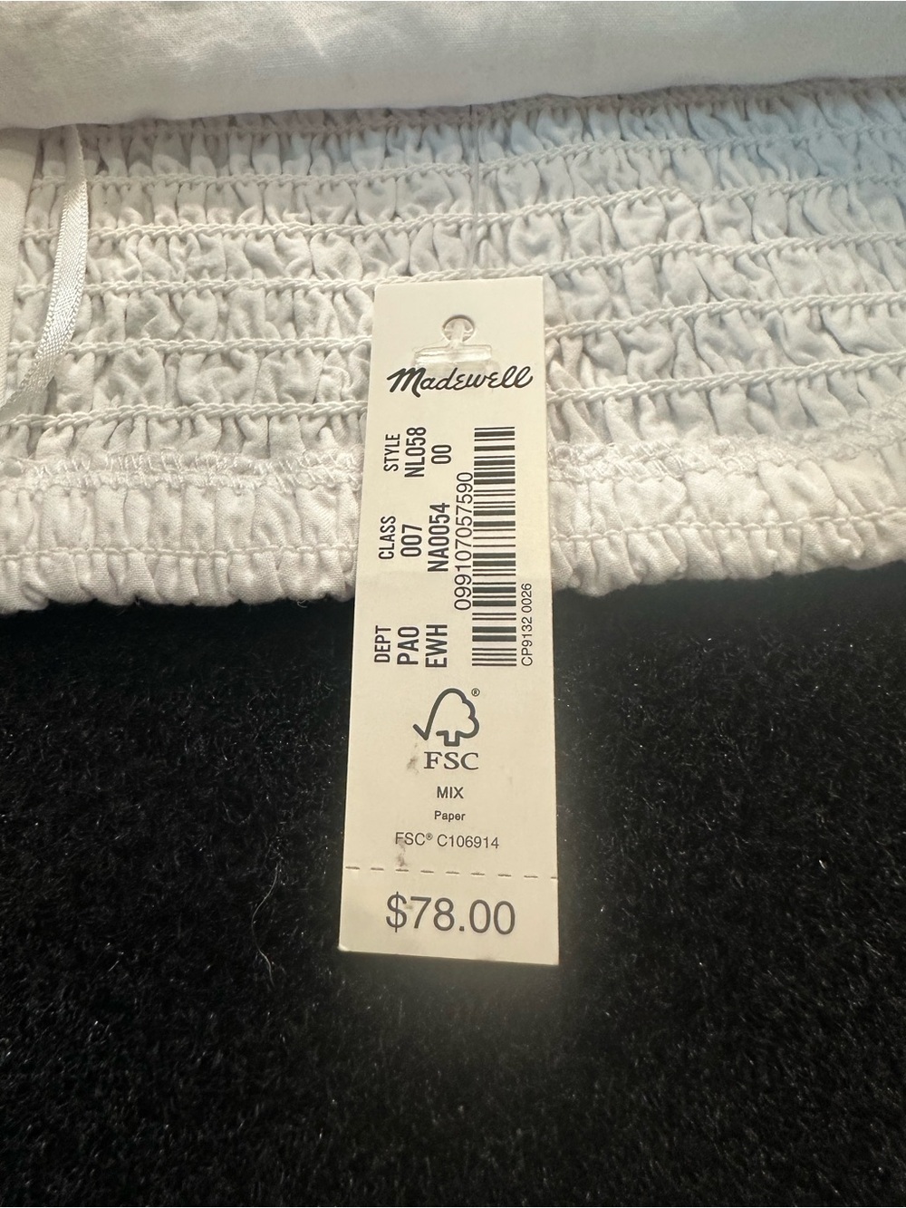 Madewell White Ruched Crop Camisole with Cross Back Straps - Picture 4 of 6